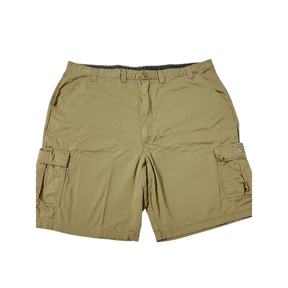 Wrangler Cargo Shorts Mens 46 10" Tan Gorpcore Outdoor Workwear Retro‎